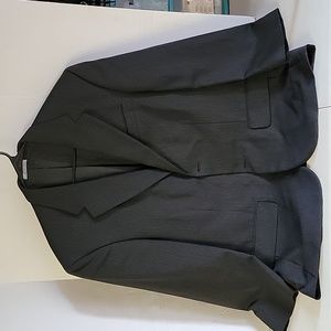 Geoffrey Beene, men's suit jacket, 40S/W34, black, gray stripes.